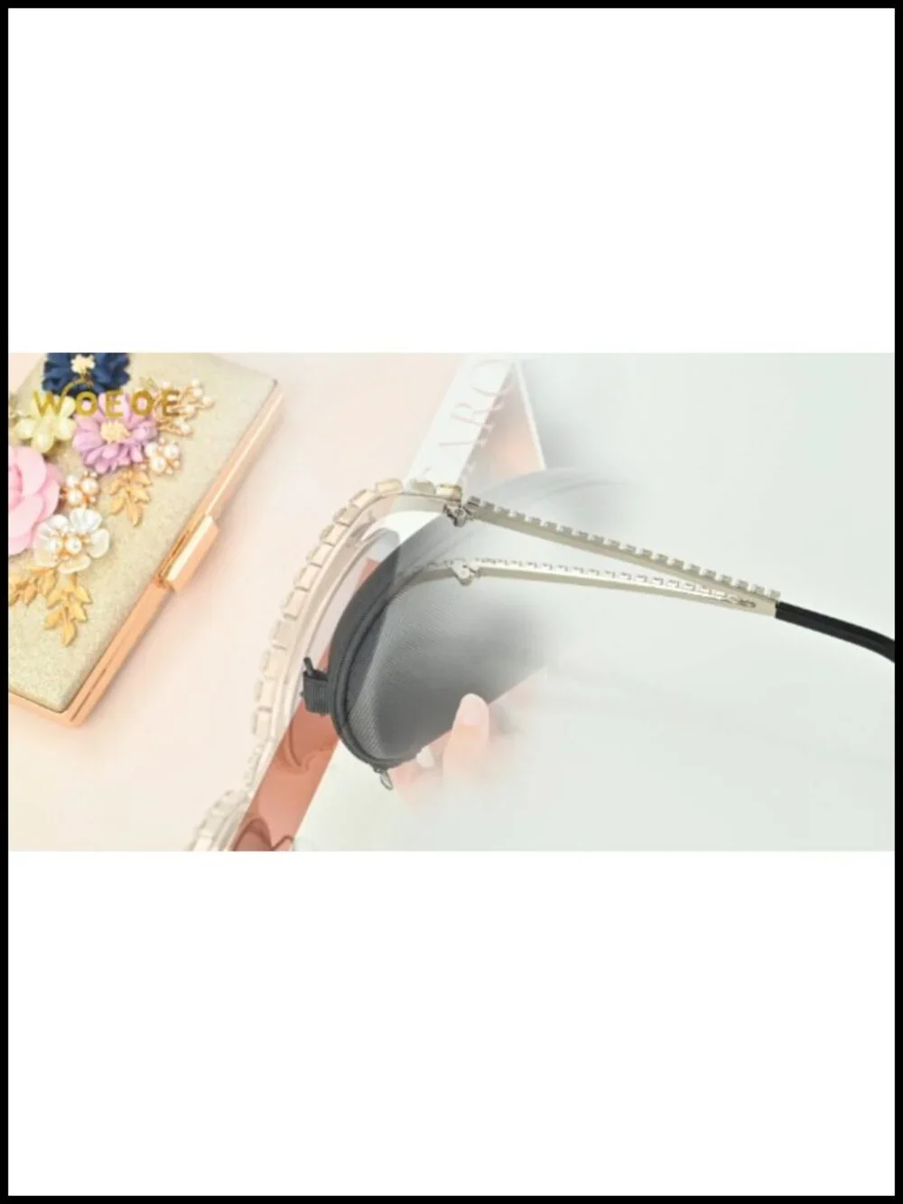 Rhinestone Cateye Sunglasses for Women Bling Crystal Cat Eye Shades